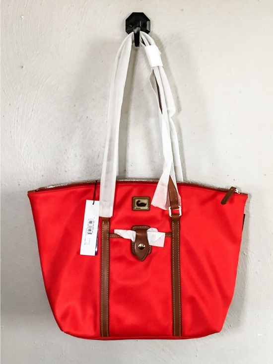 Dooney & Bourke Handbags - NWT Dooney & Bourke Red Nylon Wayfarer Tote Bag with Leather Trim
